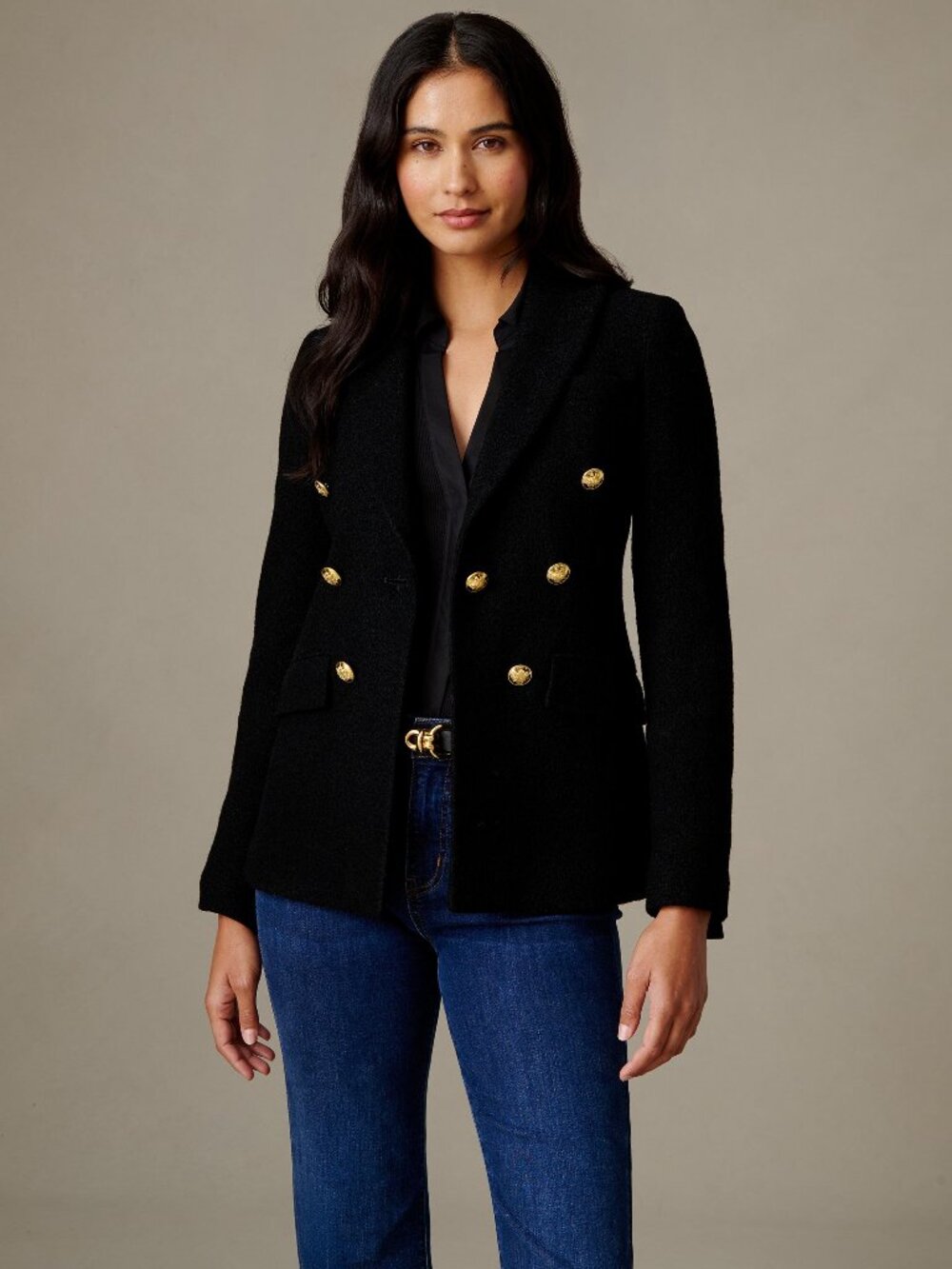J McLaughlin Genevieve Wool Bouclé Blazer - Black NEW